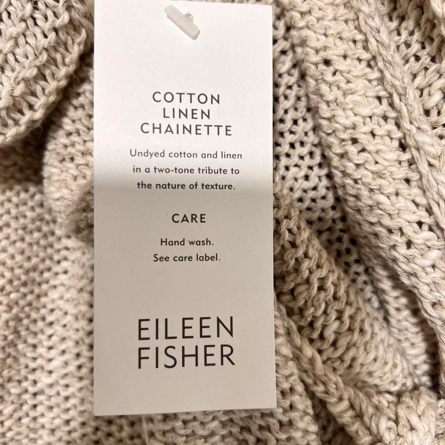 Eileen Fisher 1X Open Knit Cardigan Linen Cotton Minimalist Coastal Lagenlook