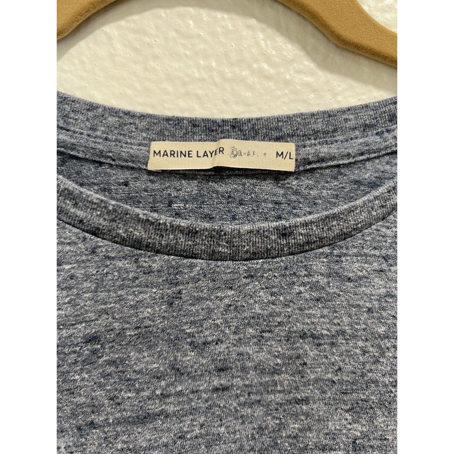 Marine Layer Re-Spun T-Shirt M/L Sustainable Soft T-Shirt Crew Neck Pocket Men’s