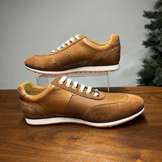 Royal Albartross (11) Driver Golf Shoes Brown Handmade Leather Suede Spikeless