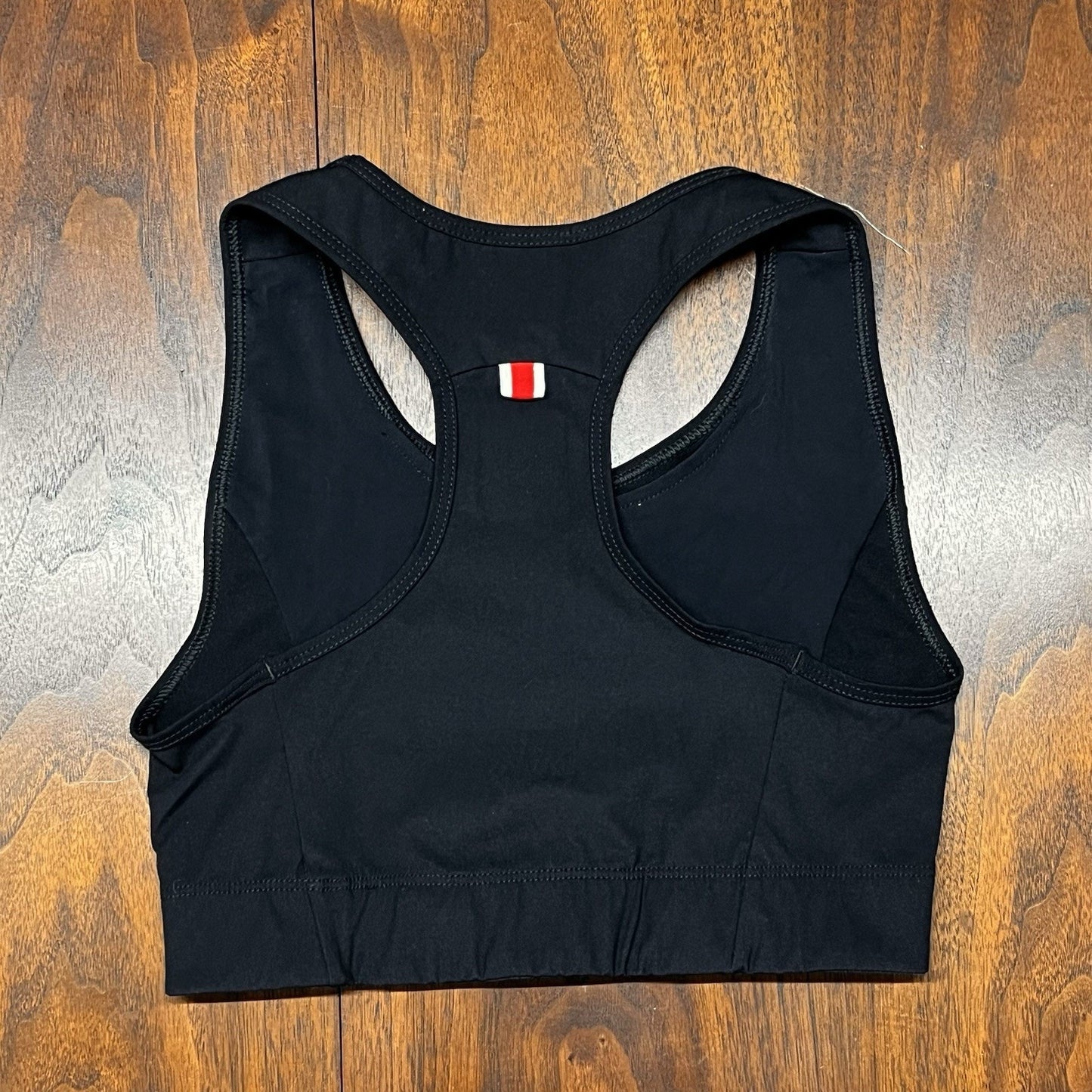 Tracksmith Allston Running Sports Bra XS Black Racerback Pocket 24” Band