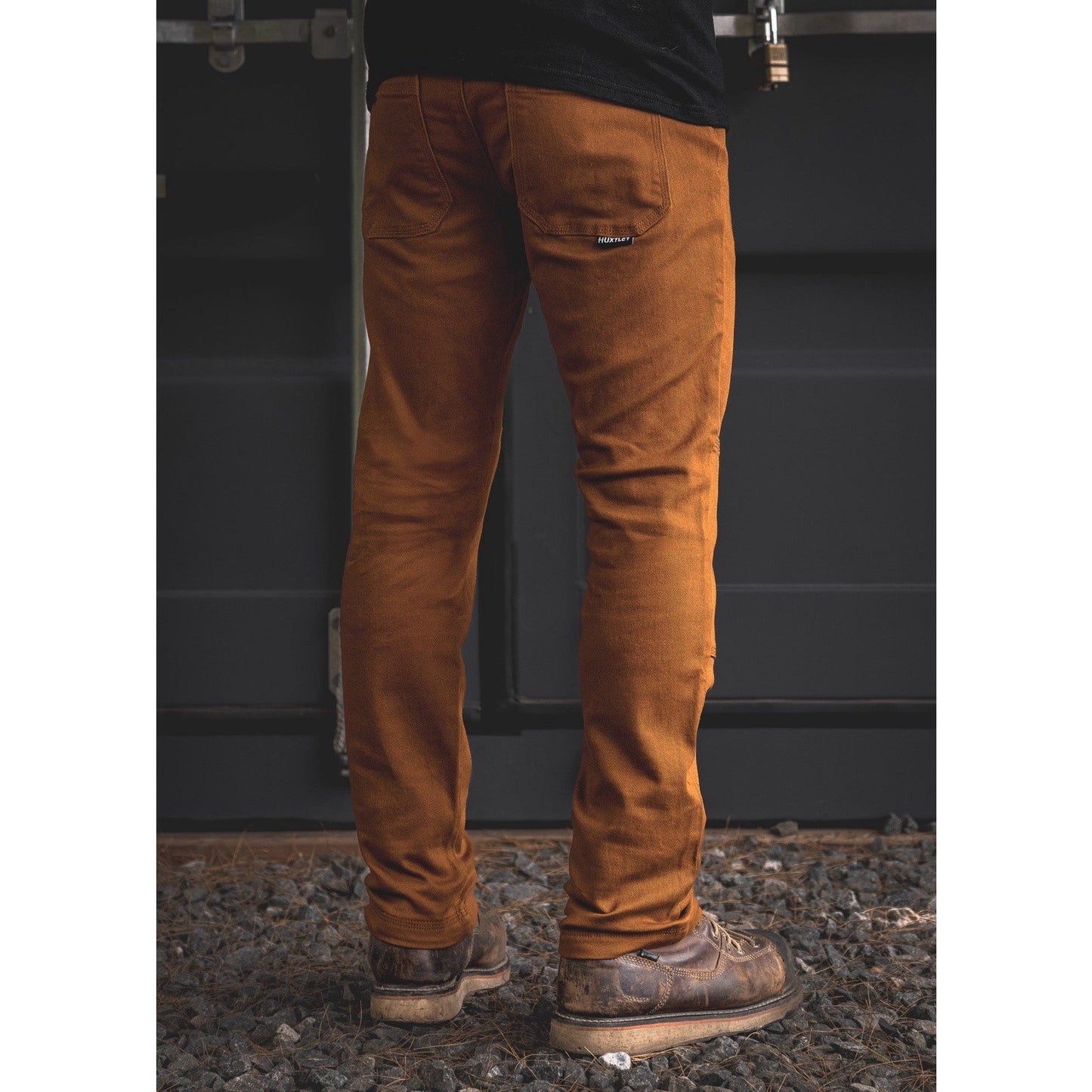 Huxtley FX-1 Work Pants 36x30 Triple Stitch Double Knee Adjustable Waist Brown