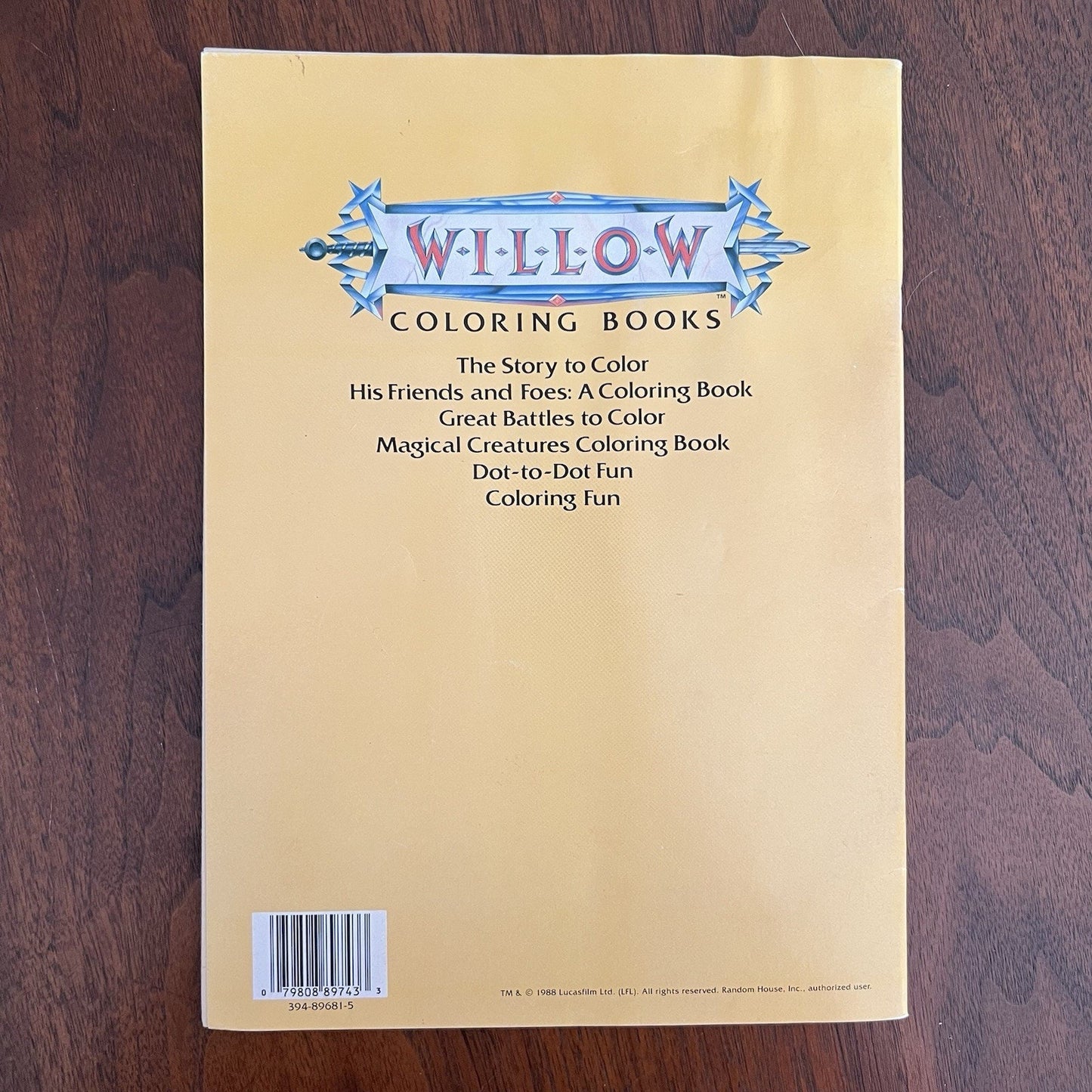 UNUSED Willow Movie Coloring Book “Magical Creatures” 1988 George Lucas