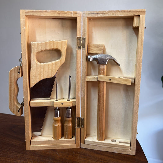 Moulin Roty Kids Play Tool Set Jouets d’hier Wood Case Traditional Montessori