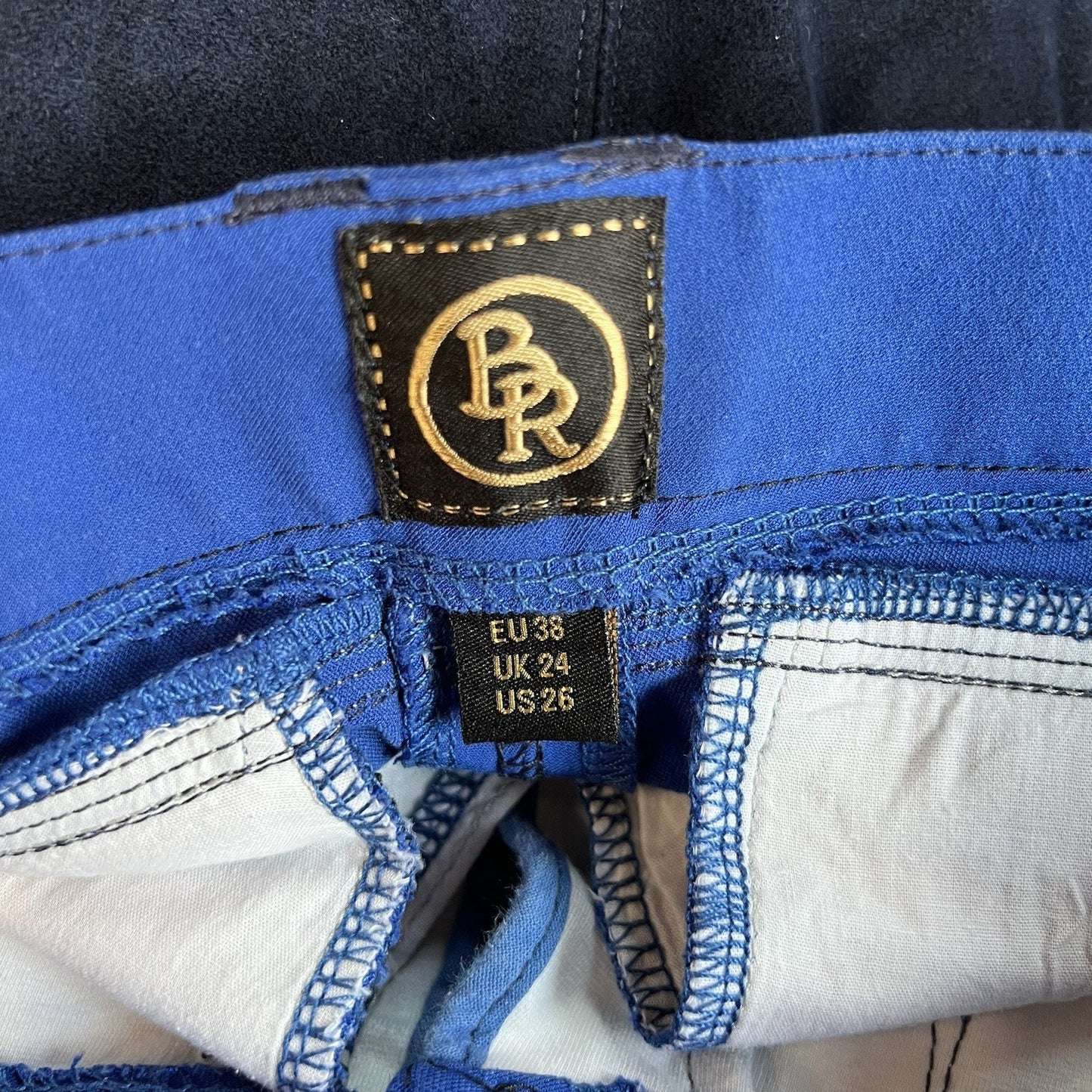 BR Equestrian Full Seat Horse Riding Breeches Blue Size 26