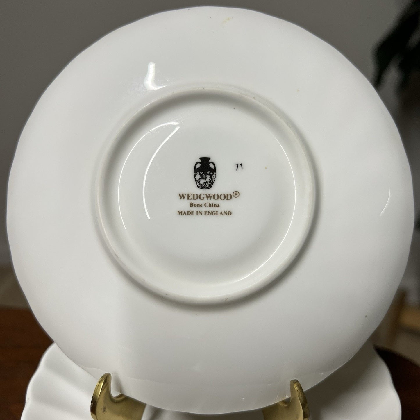 Wedgwood Bone China Candlelight Saucer 6” Plate Swirl Scalloped White Classic