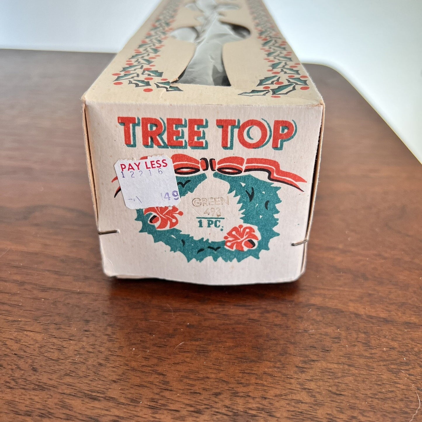 Vintage 1950s Shiny Brite 15” Spire Handblown Glass Tree Topper Original Box