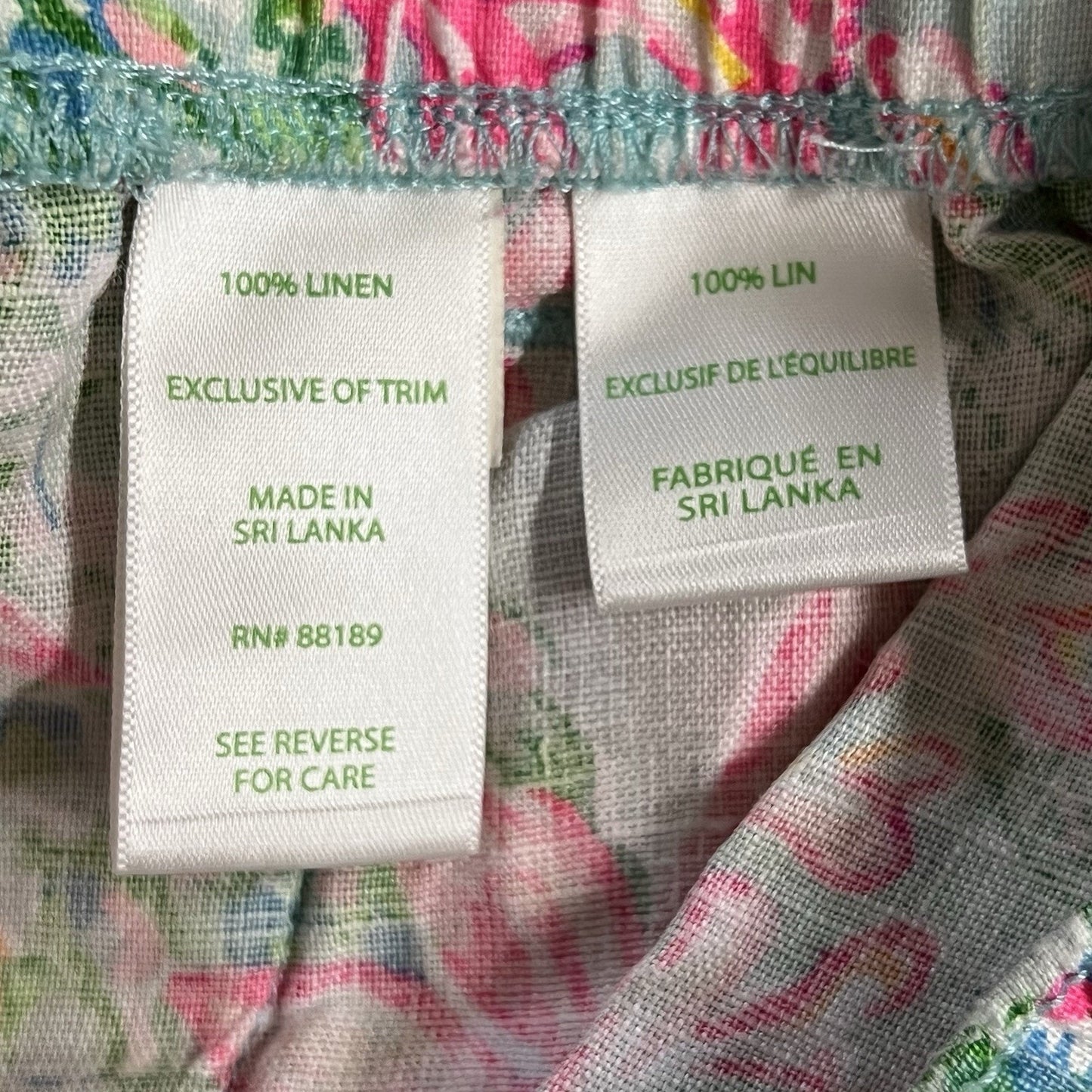 XXS Lilly Pulitzer Lilo Linen Shorts 2XS So Shellegant Floral Pull On 4" Inseam