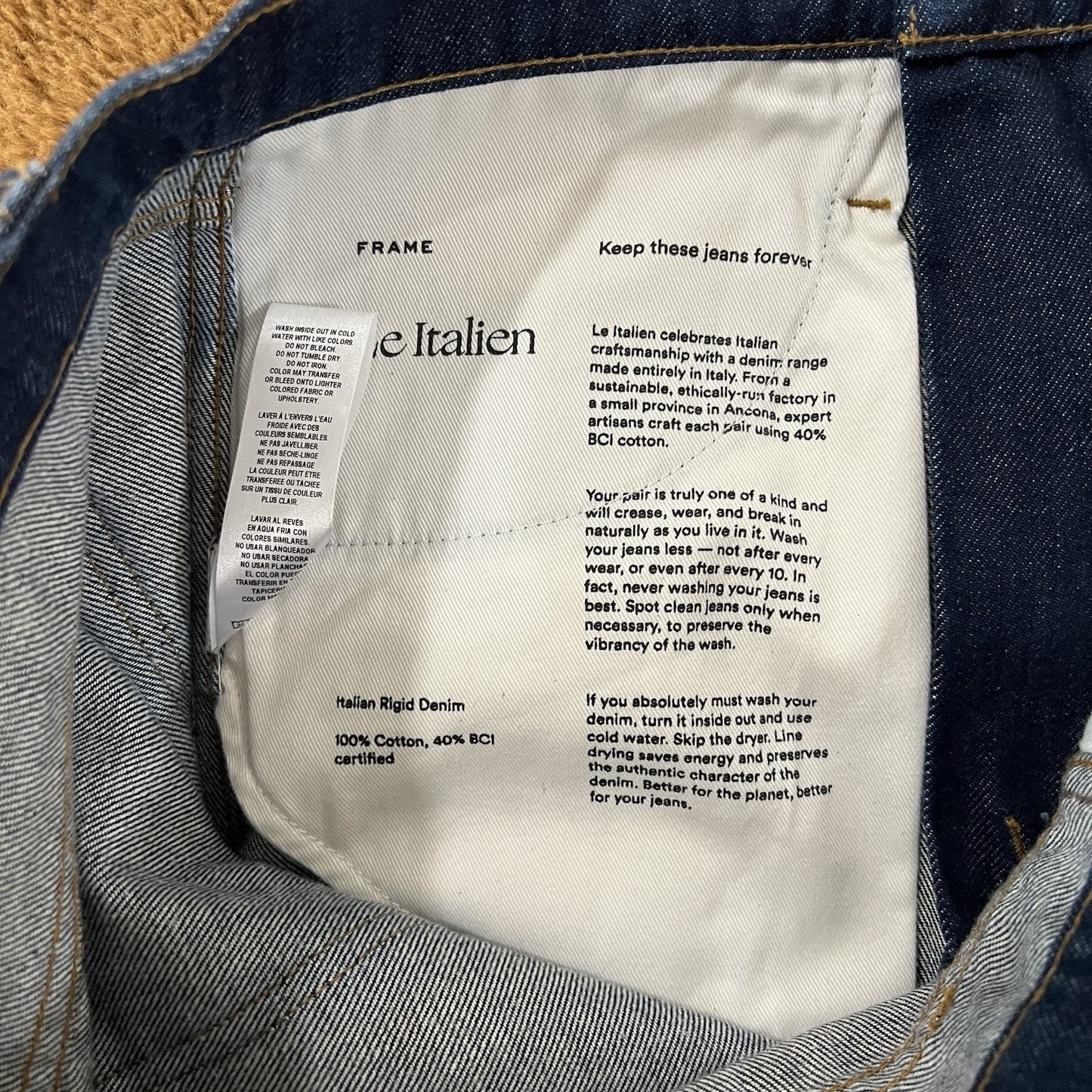 NWT $348 Frame Le Italien Flare Rigid Denim Jean 30 Dark Rinse 100% Cotton Tall