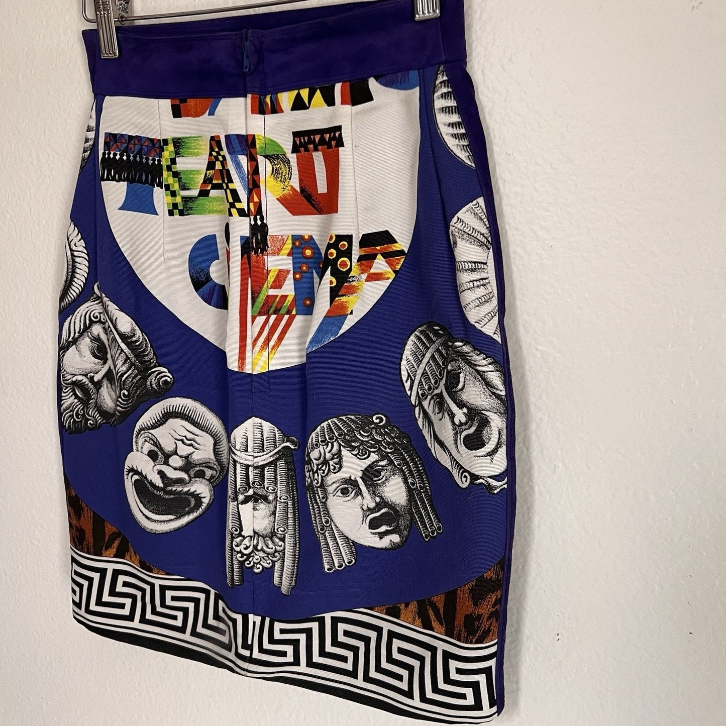 RARE 1991 GIANNI VERSACE Opera Balletto Teatro Cinema Vintage Leather Skirt