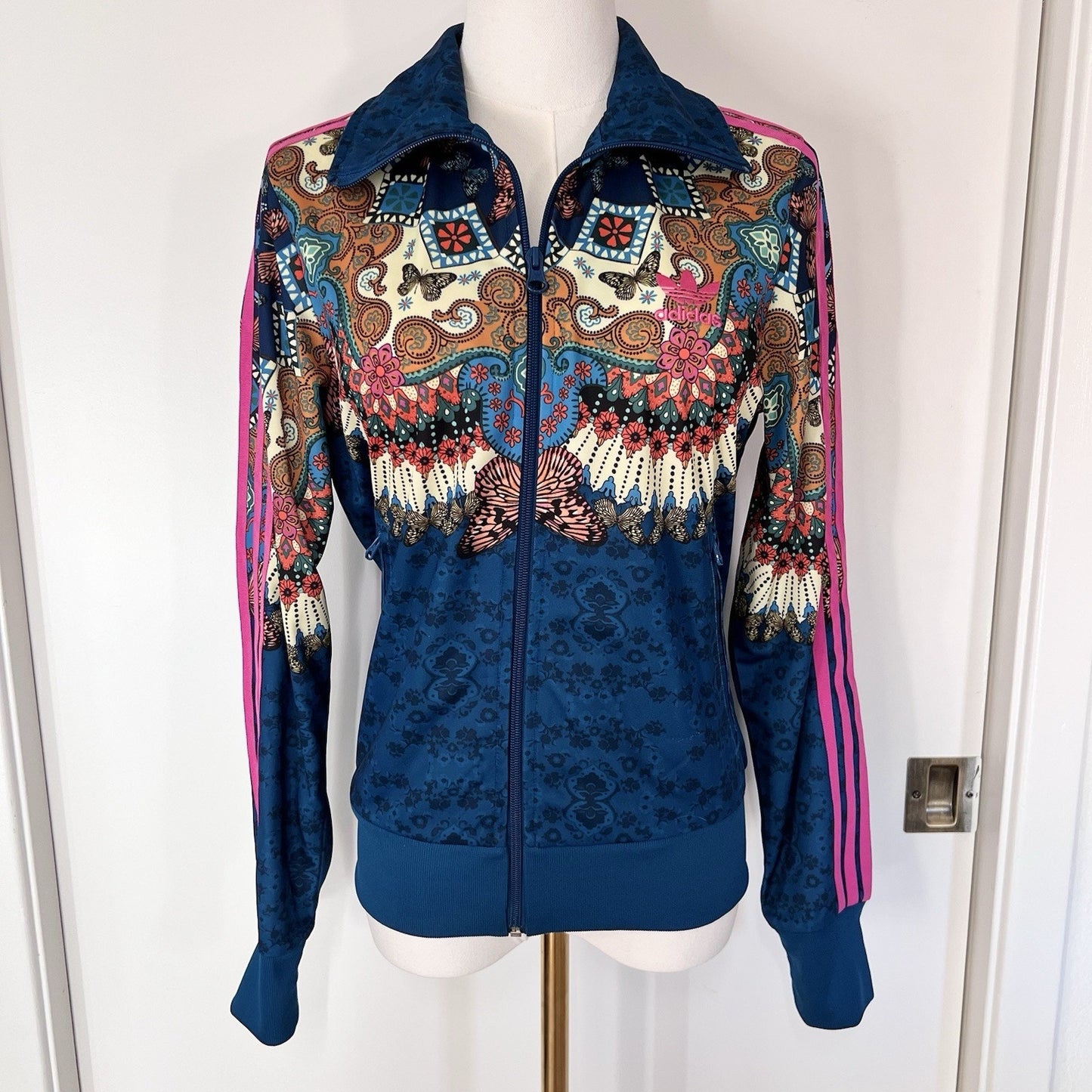 adidas X Farm Rio Borbomix Track Jacket Women (S) Trefoil Butterfly Floral Art