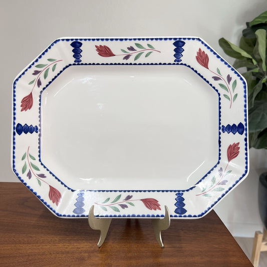 Lancaster by Adams 14x11 Oval Serving Platter English Ironstone Rose Cottagecore
