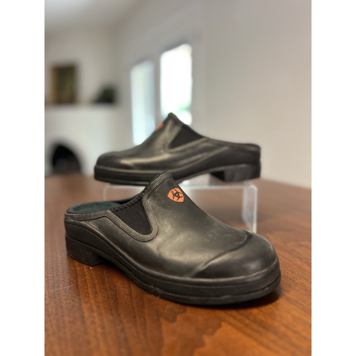 Vintage Ariat Black Rubber Paddock Slip-on Clogs / Mules Women’s Size 6.5