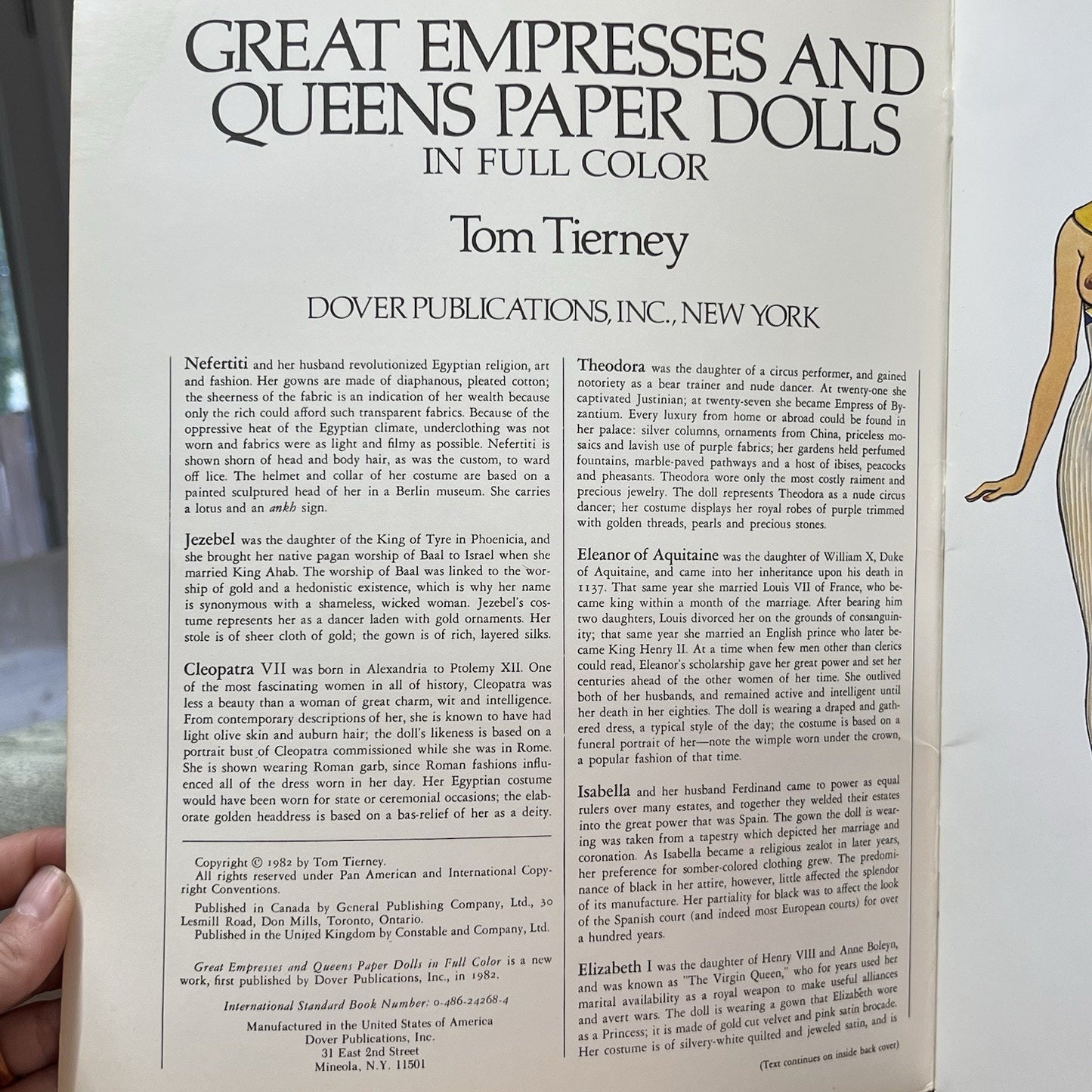 Tom Tierney 1982 Great Empresses & Queens Paper Dolls Book Uncut Vintage Fashion