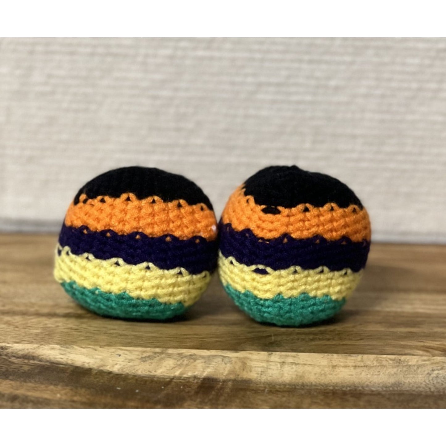 Handwoven Multi-Color Crochet Hacky Sack Footbag | Kick Ball Juggling Toy