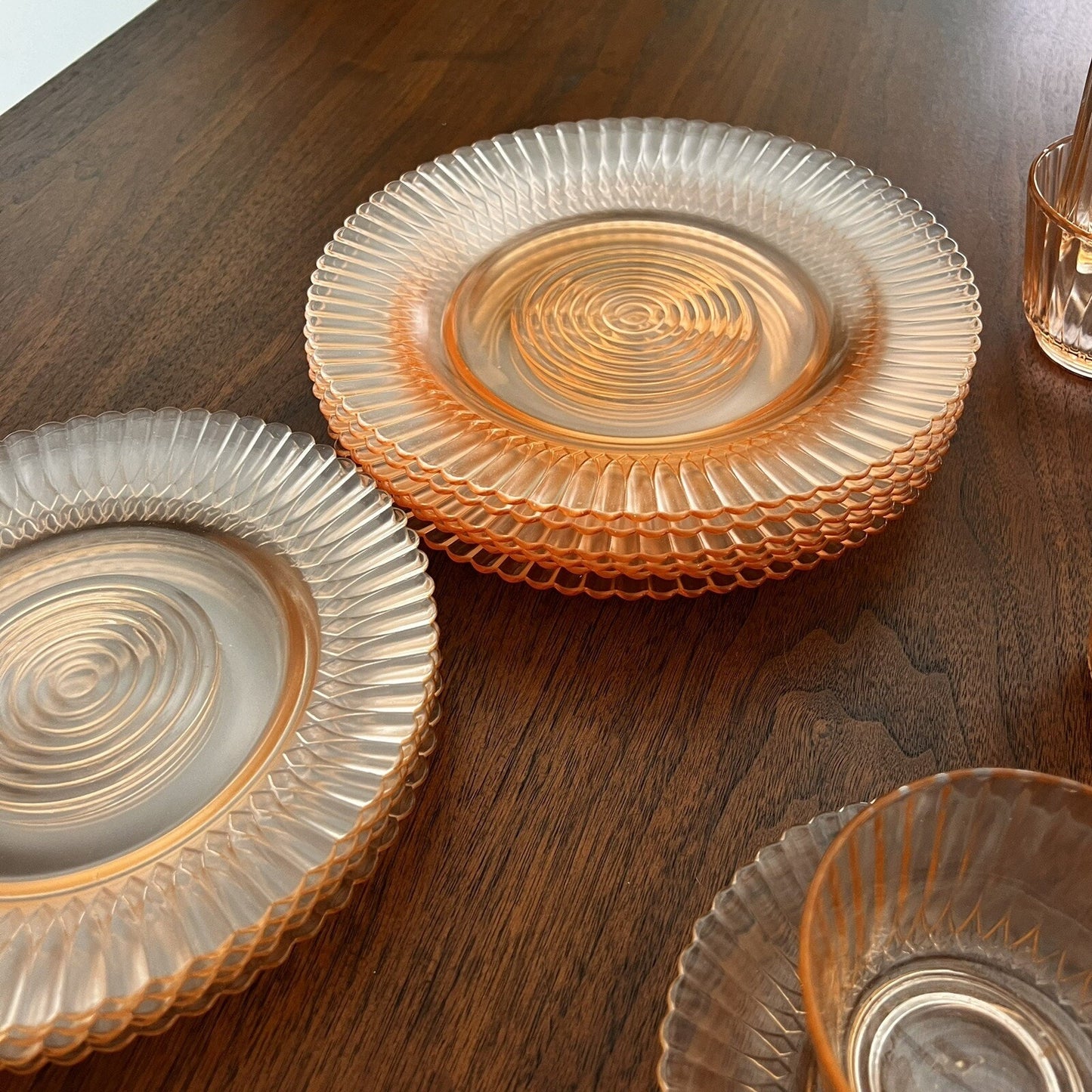 1930s Vintage Petalware Pink Depression Glass 20 Piece Set by MacBeth-Evans