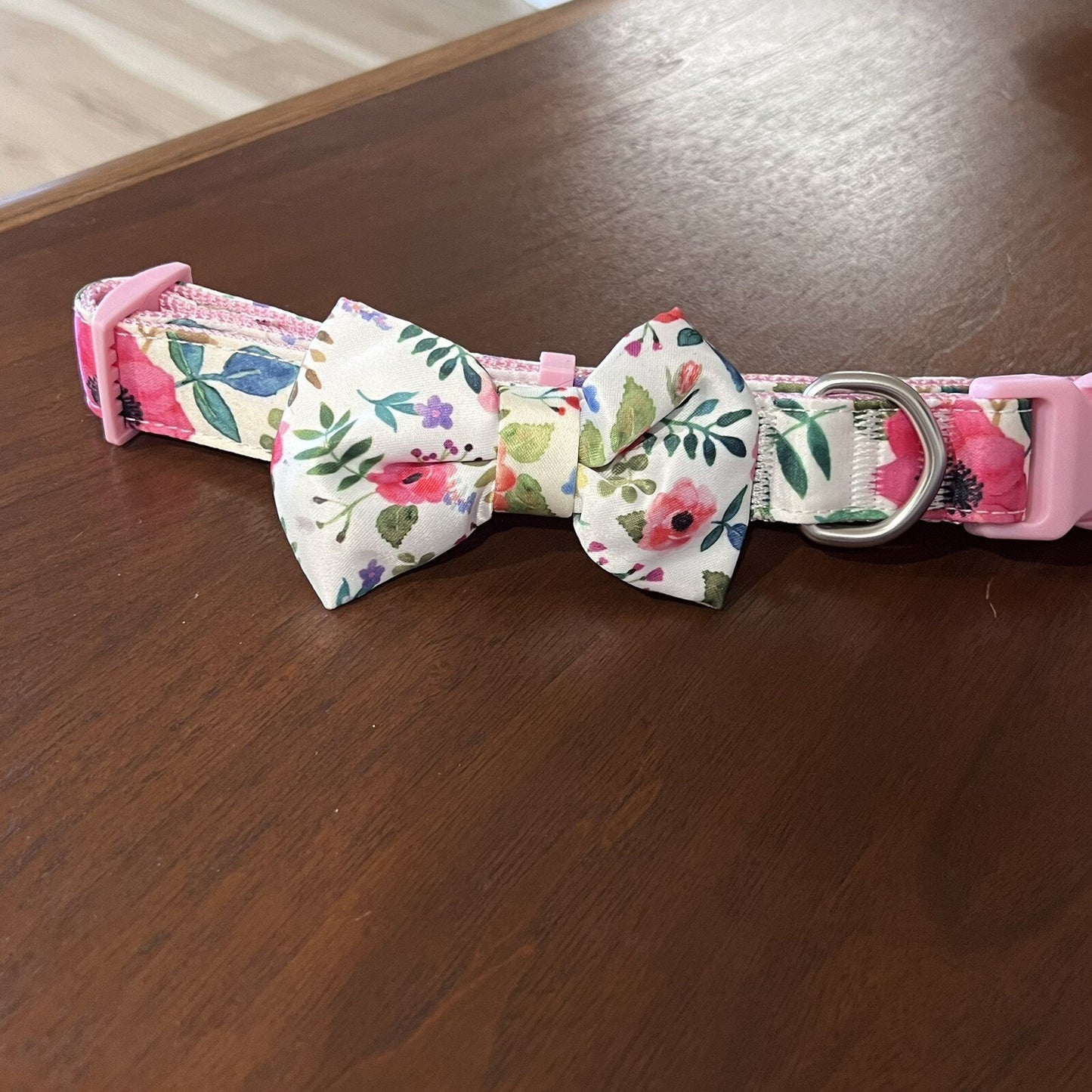 NWT Small 9.5-14” Dog Puppy Collar with Bow TOP PAW Flowers Girly Pink Cute