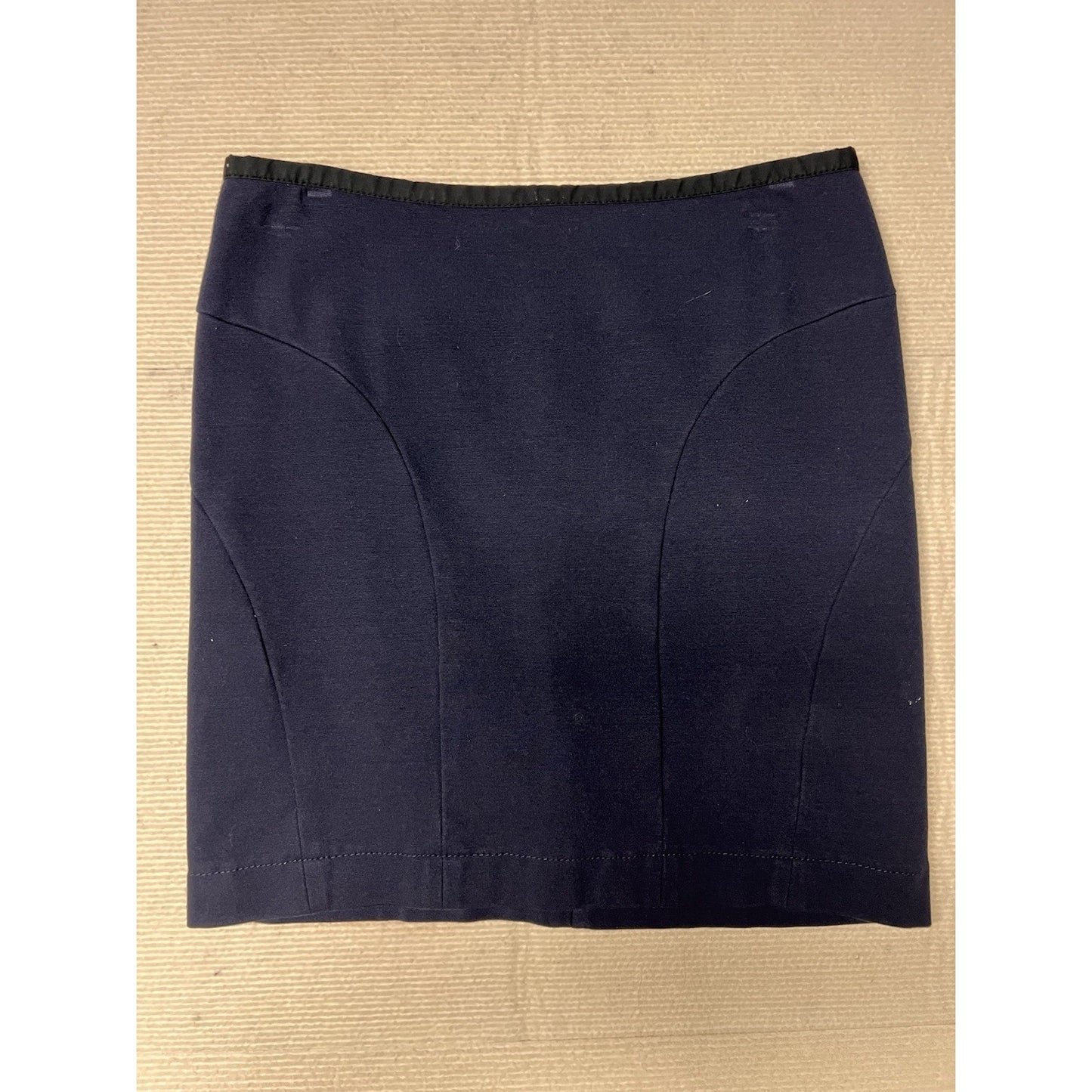 Theory Women’s Navy Blue Size 4 Viscose Blend Stretch Above Knee Pencil Skirt