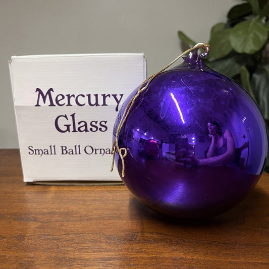 7.25” Dept 56 Purple Mercury Handblown Glass Small Ball Ornament #4840-2