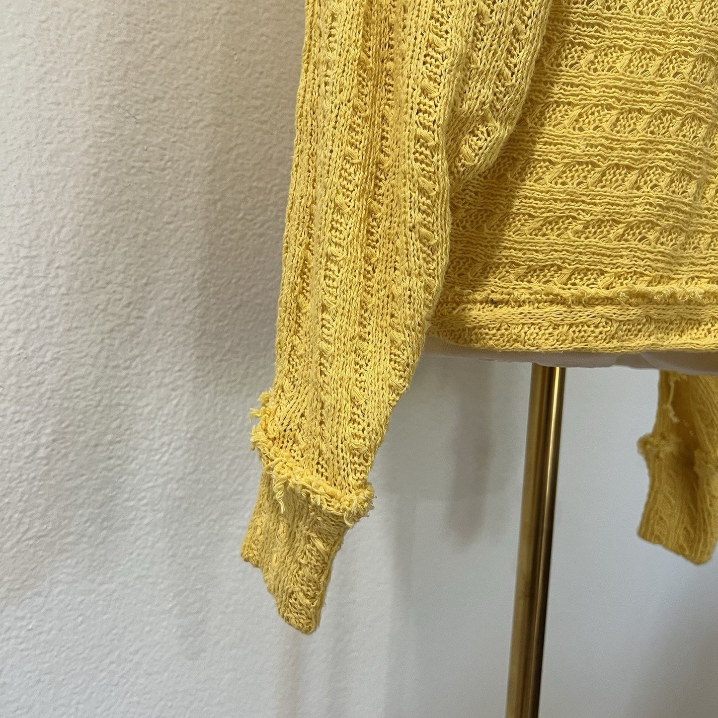 Free People Crochet Sweater (S) Slouchy Oversized Coastal Open Knit Beach Dolman