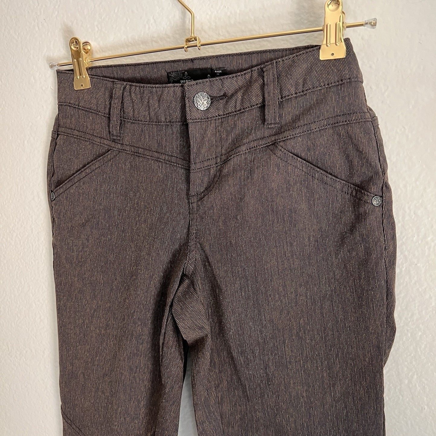 prAna Tashia 0/28 Brown Gorpcore Casual Outdoor Stretch Skinny Pants Mid-Rise