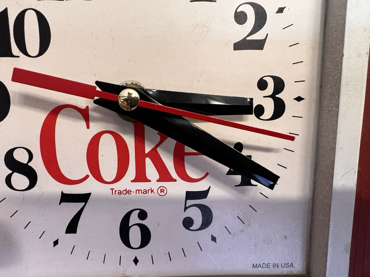 COKE 1990 Coca Cola 3D Plastic Billboard & Service Gas Station WALL CLOCK