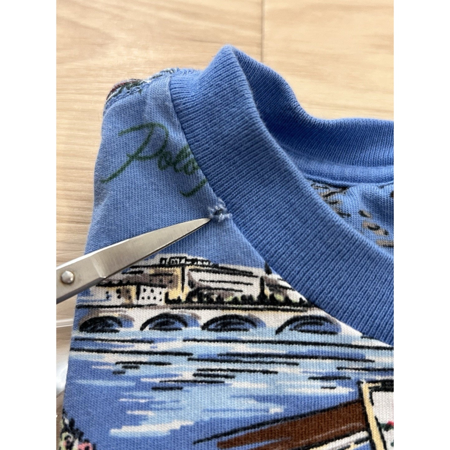 Polo Ralph Lauren Blue Paris Bear Print T Shirt Boys XL 18-20 Preppy AOP