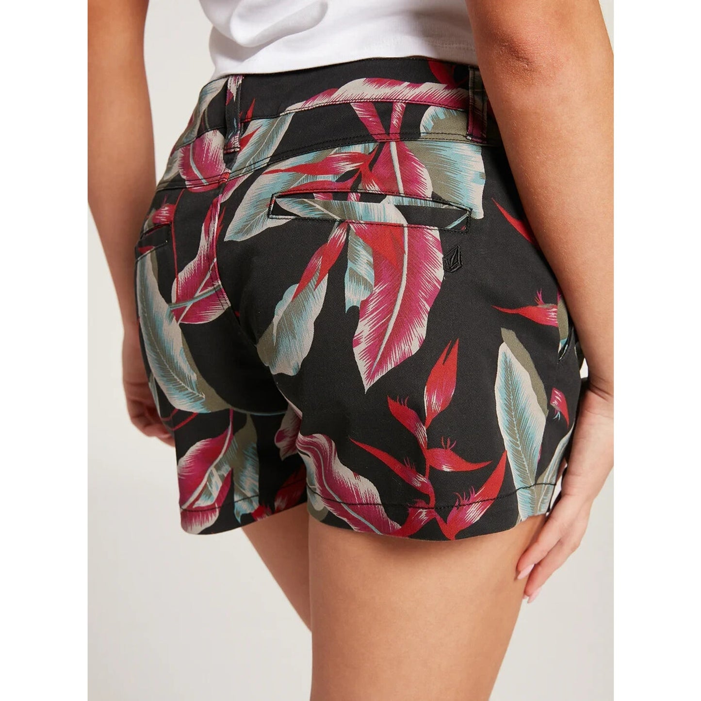Y2K Volcom Frochickie Chino Low Rise Tropical Floral Skater Surf Vintage Beach