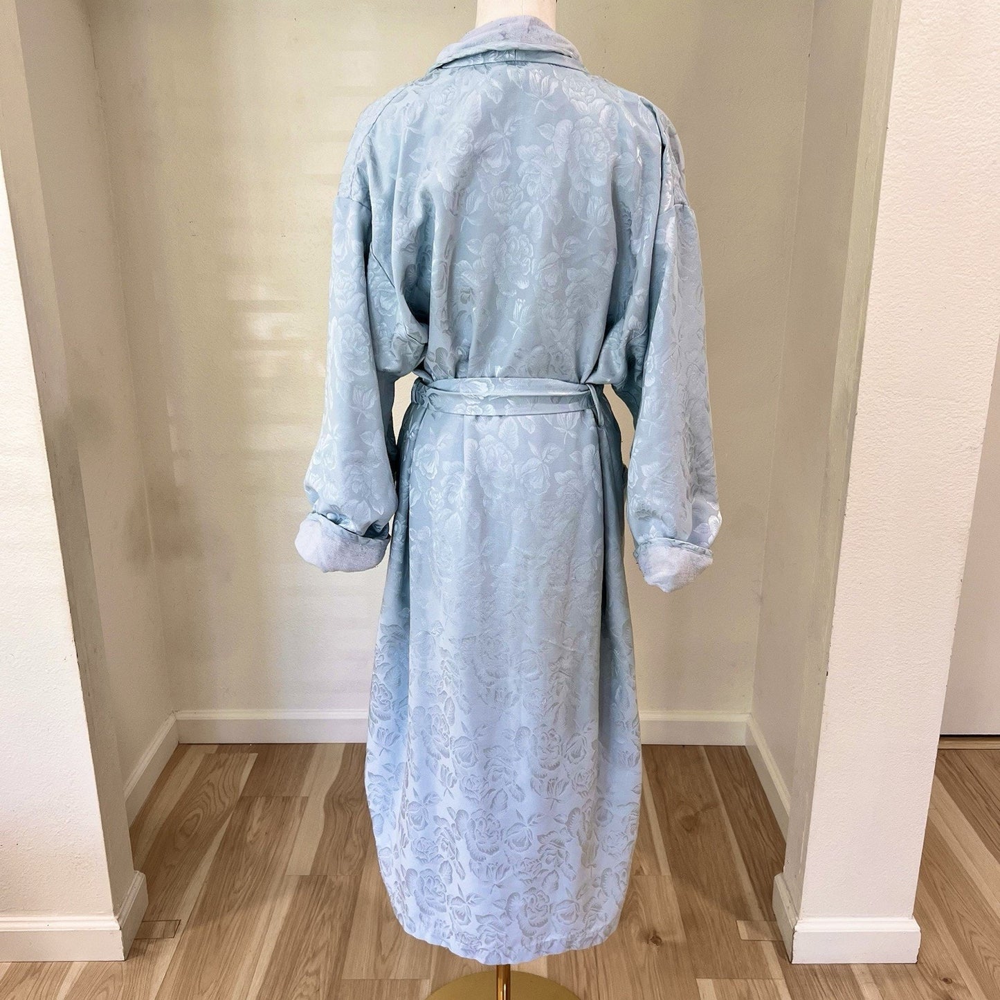 Victorias Secret Gold Label Terry Satin Long Robe XS/S Belted Old Hollywood