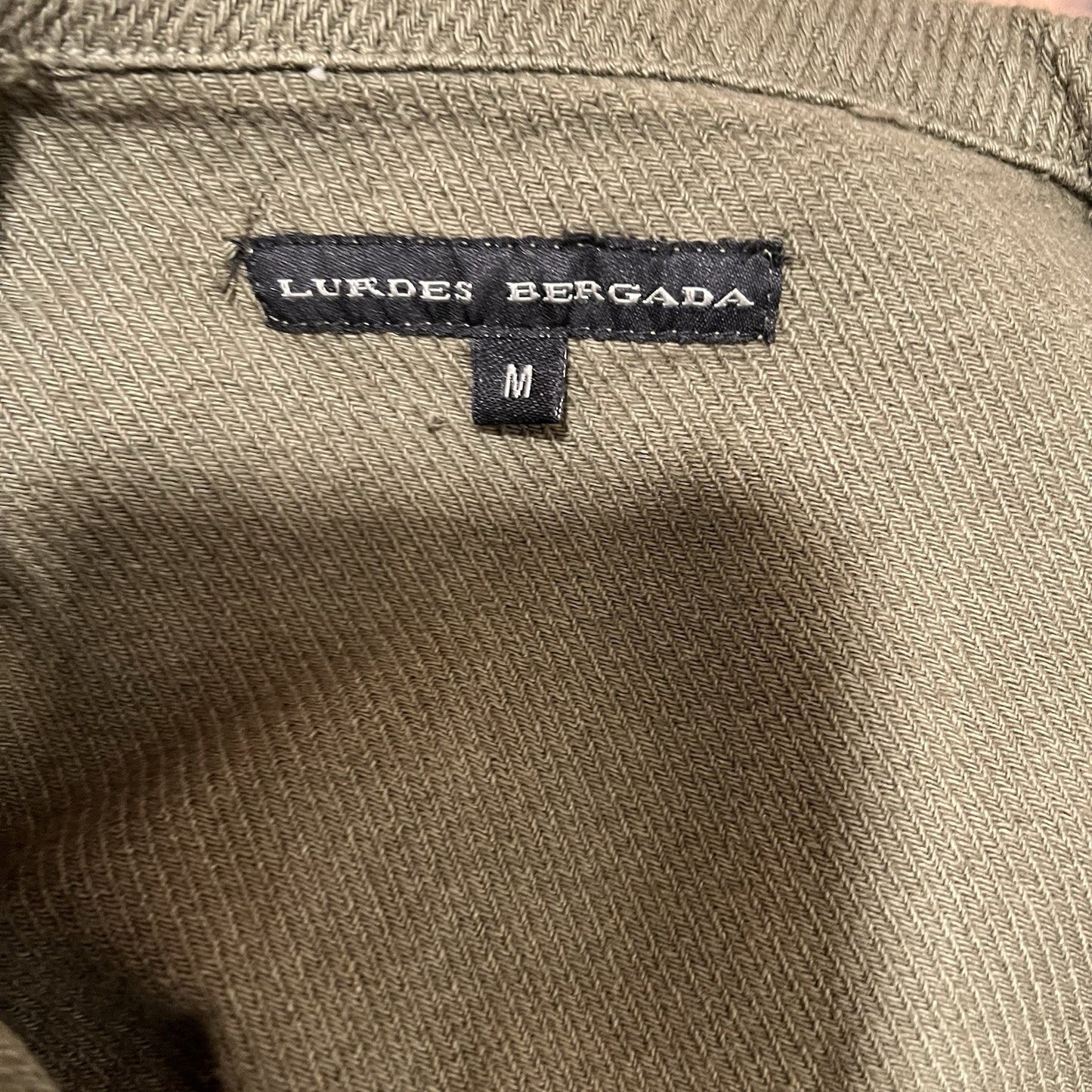Lurdes Bergada Womens Vest (M) Utility Architectural Urban Lagenlook Green Twill