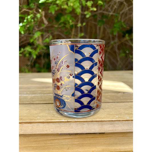 (6) 1960s Culver 22 Karat Gold ‘Chinoiserie' Pattern Rocks Glass Tumbler Barware