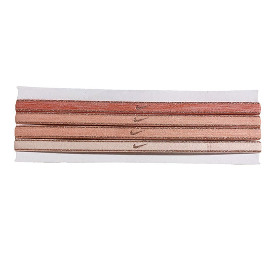Nike Swoosh Headbands Women’s Nonslip Silicone Rose Gold Pink Metallic Glitter