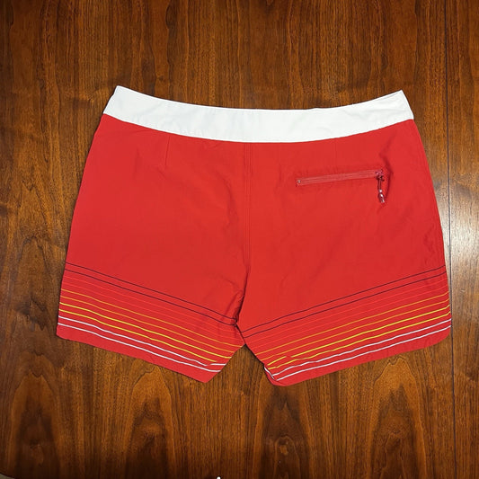 Marine Layer Coronado Swim Board Shorts Mens 36 Red Retro Vintage Stripes