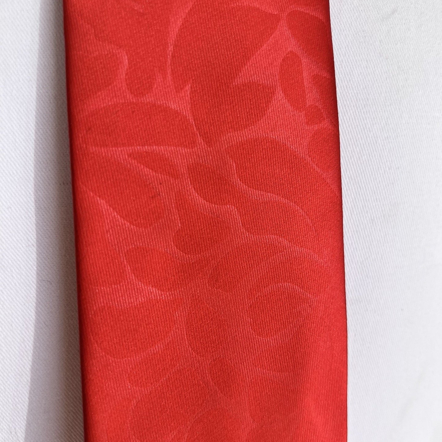 Imani Uomo Tie Bright Red Embossed Texture Floral 60x3.5 Classic Necktie