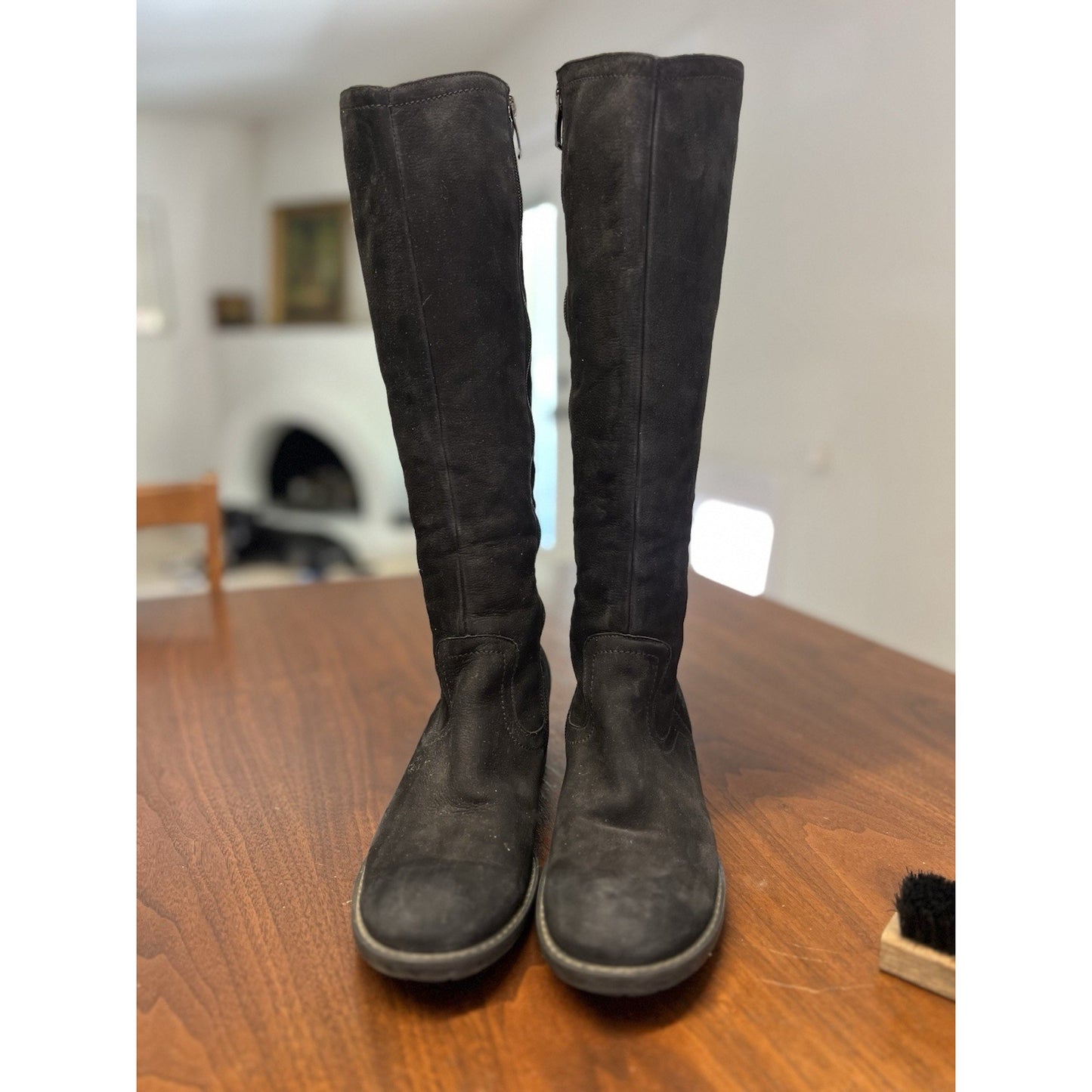 Paul Green Kendal Knee High Black Suede Zipper Chunk Back Women’s Size 6.5 Boots