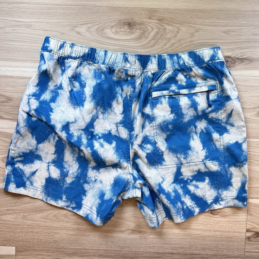 North Face Swim Trunks Men’s XL Blue Tie Dye Shorts 5” Inseam Flash Dry Pockets