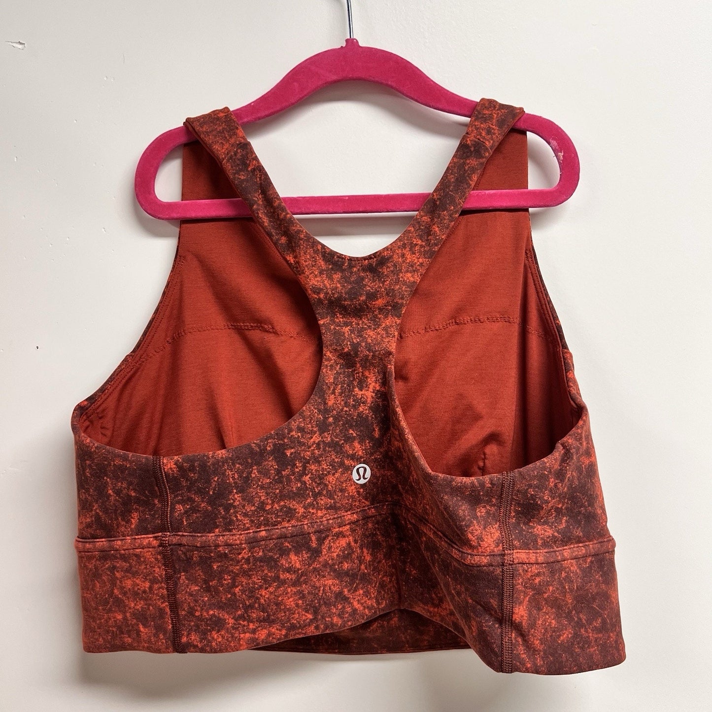 Lululemon XL Wunder Train Longline Sports Bra (14) Red Full Coverage Racer Back