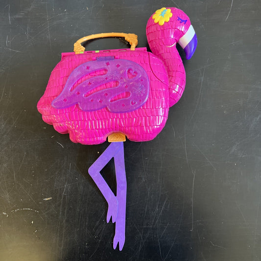 Polly Pocket Pink Flamingo Party Playset Large Compact Incomplete 2021 Mattel