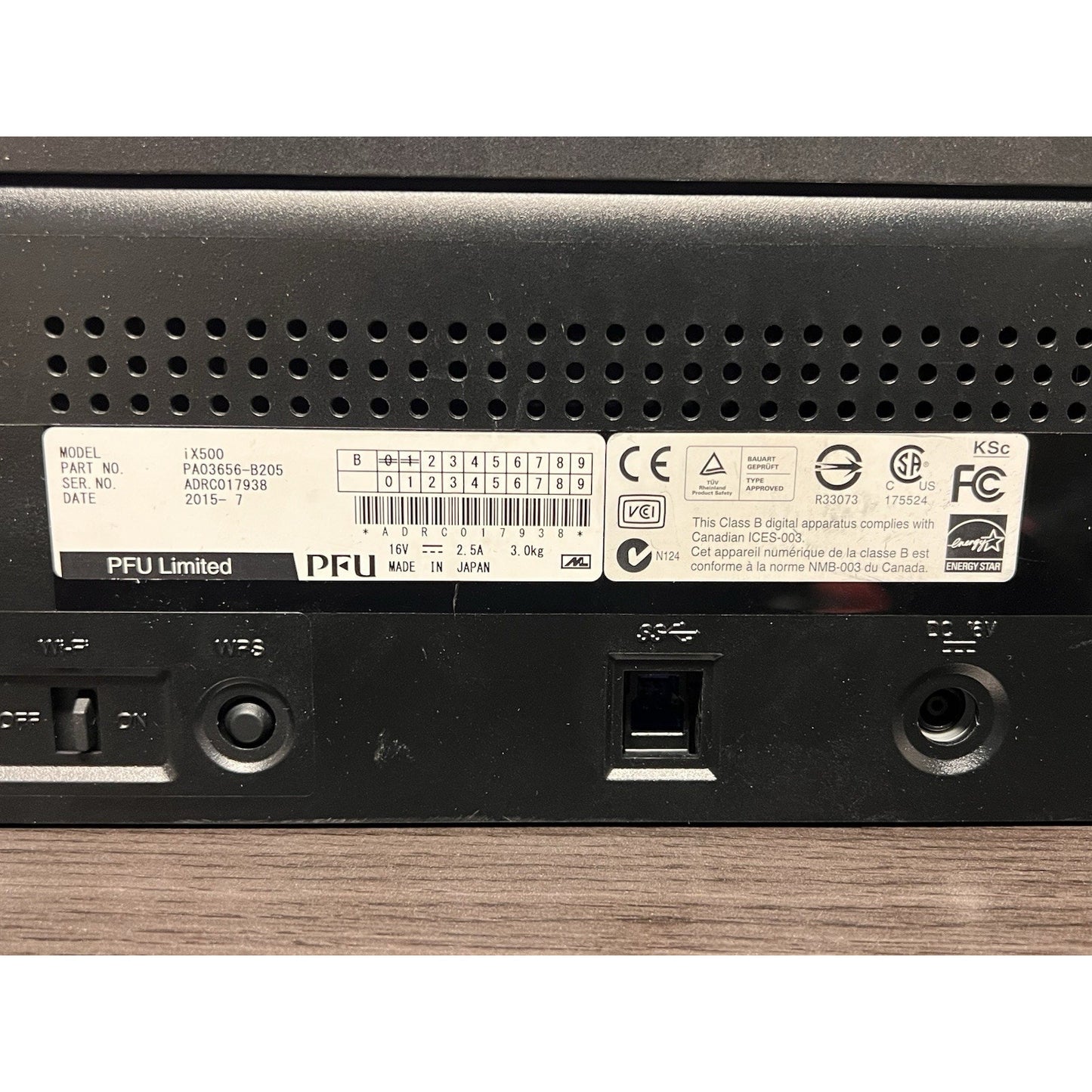 Fujitsu ScanSnap iX500 Document Scanner -see Description