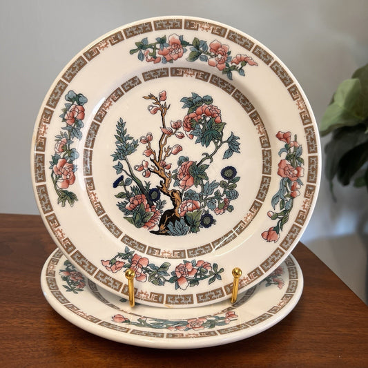 2 x Syracuse Restaurant Ware Indian Tree Pink Salad Plates 8” Replacement