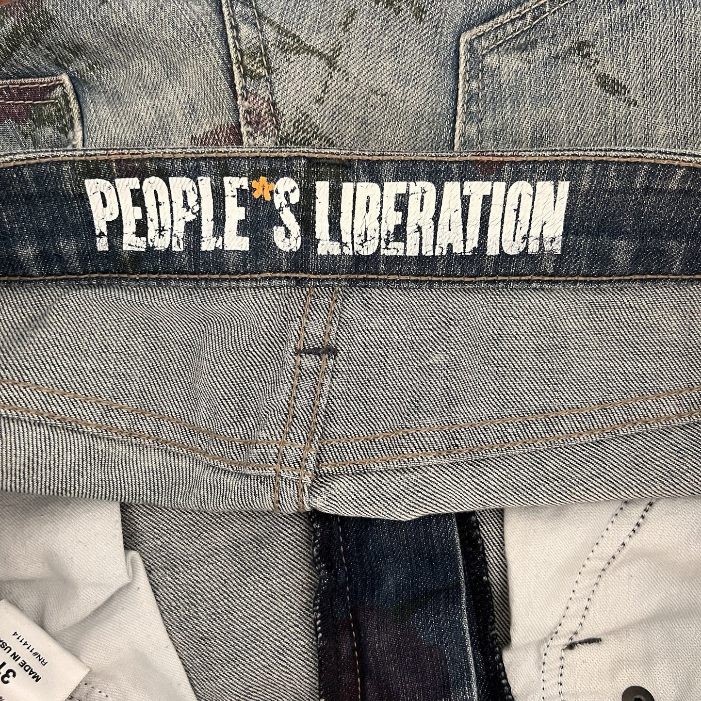 People's Liberation (31) Jeans Floral Distressed Fading Stretch Denim Country