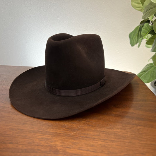 Vintage Resistol Spuridge XXX Beaver Cowboy Hat Cordova Brown 3.75” Sz 7