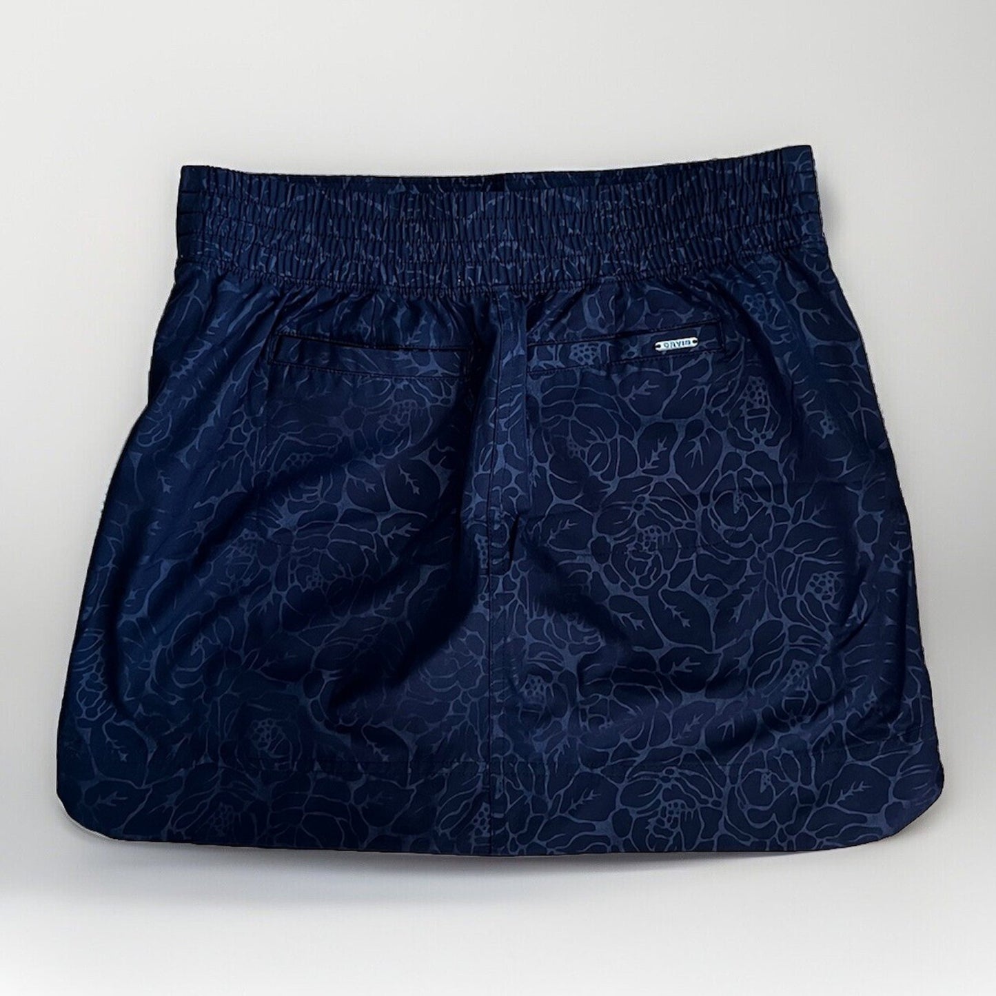 Orvis Womens XS Black Floral High Rise Pull- On Skort Athletic Pockets Elastic
