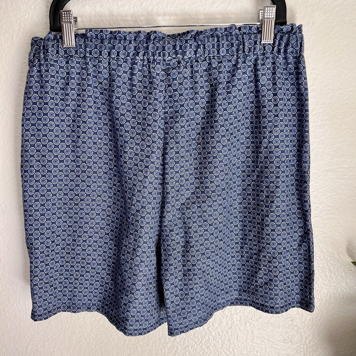 Johnny Was (M) Patched Ikat Linen Paperbag Shorts JW Los Angeles JWLA Beach Prep
