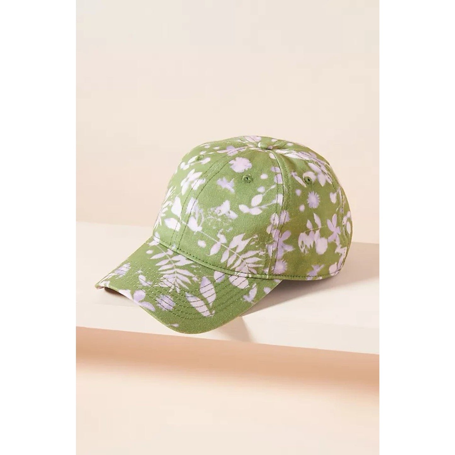 Anthropologie Pilcro Kaia Tropical Print Women’s Baseball Cap Hat Olive Pink