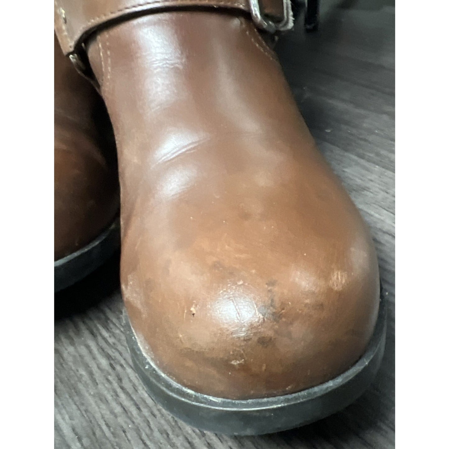 Prada Women’s 4911 Knee High Brown Leather Riding Boots Sz. 5 With Buckles