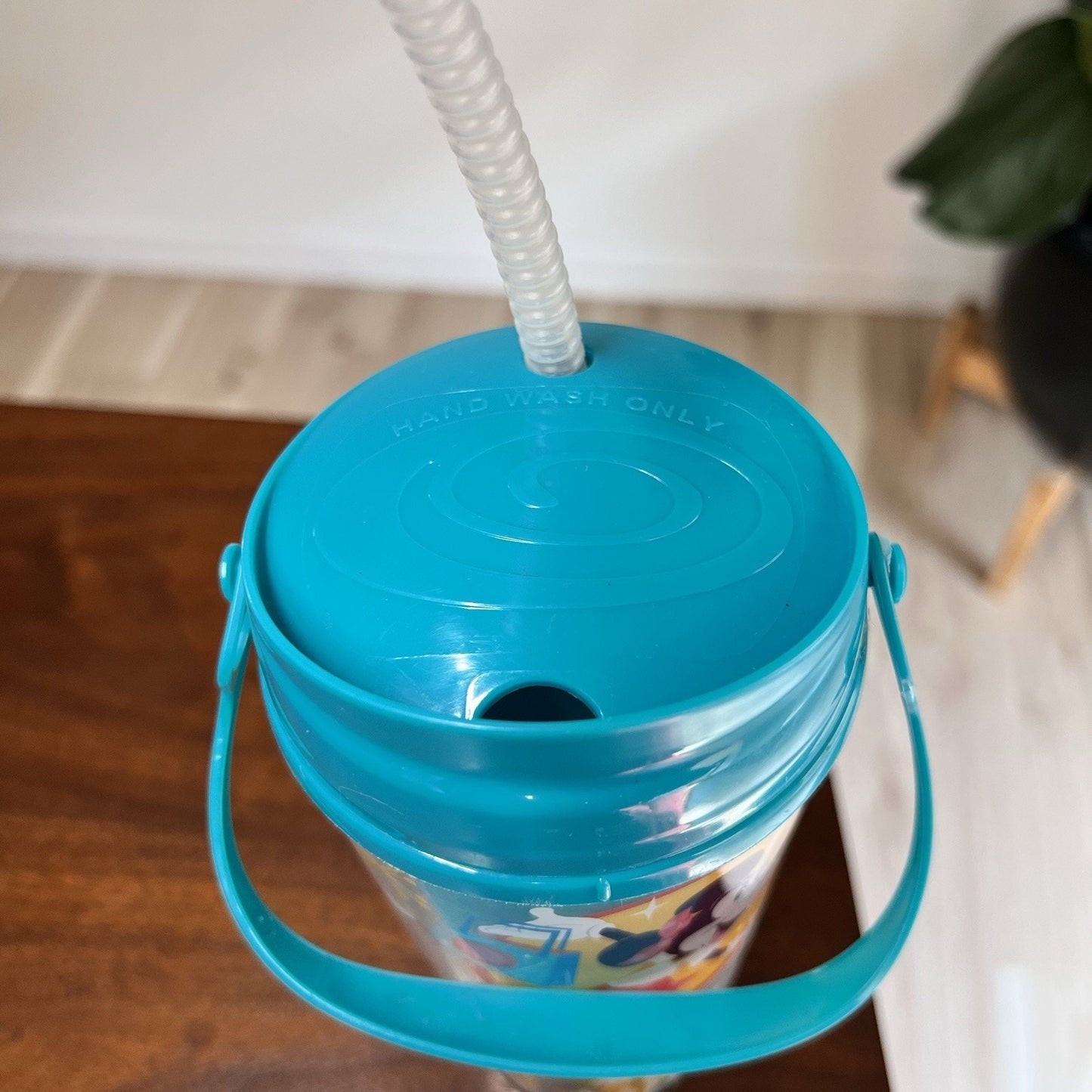 Disneyland Play in the Parks Plastic Sipper Drink Cup Bottle Handle Straw Disney