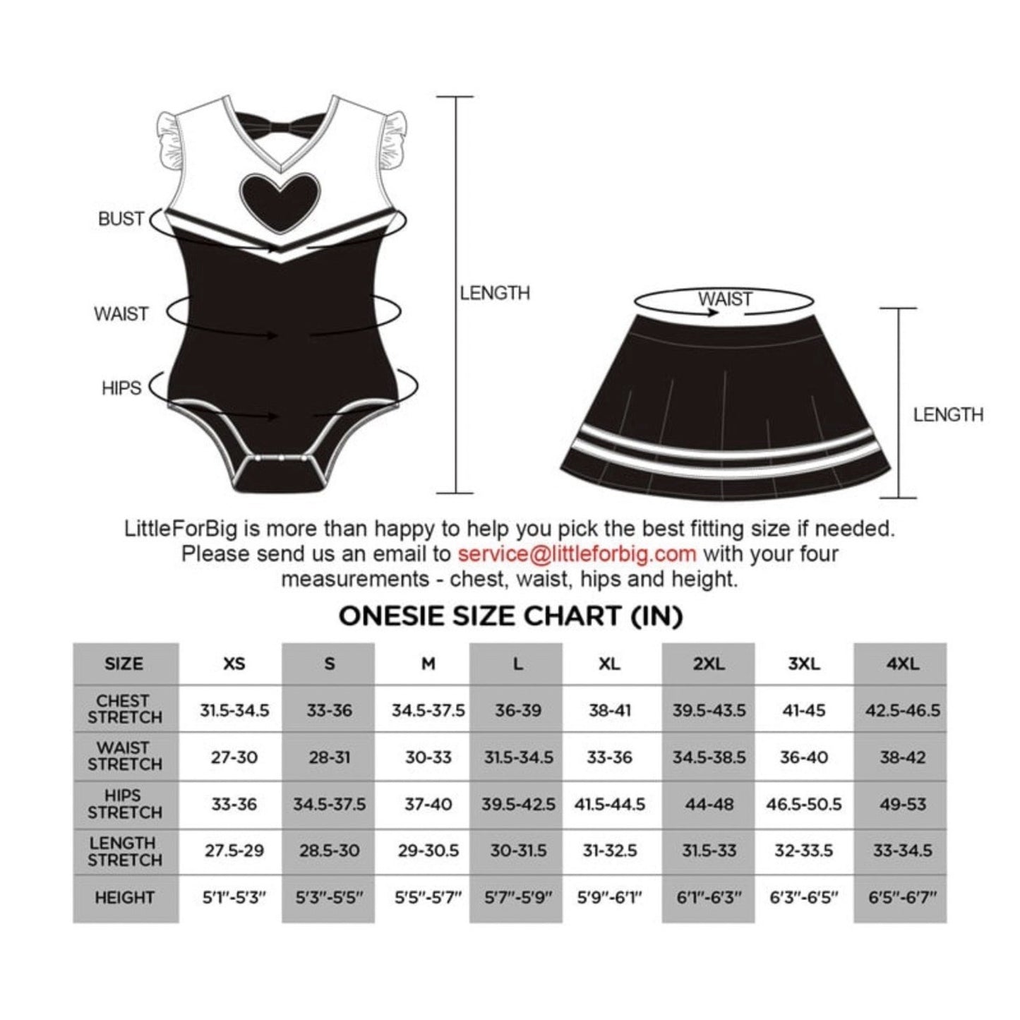 Little for Big XS Bodysuits Diaper Cover NWT Maid Brat Cheerleader Kink Roleplay