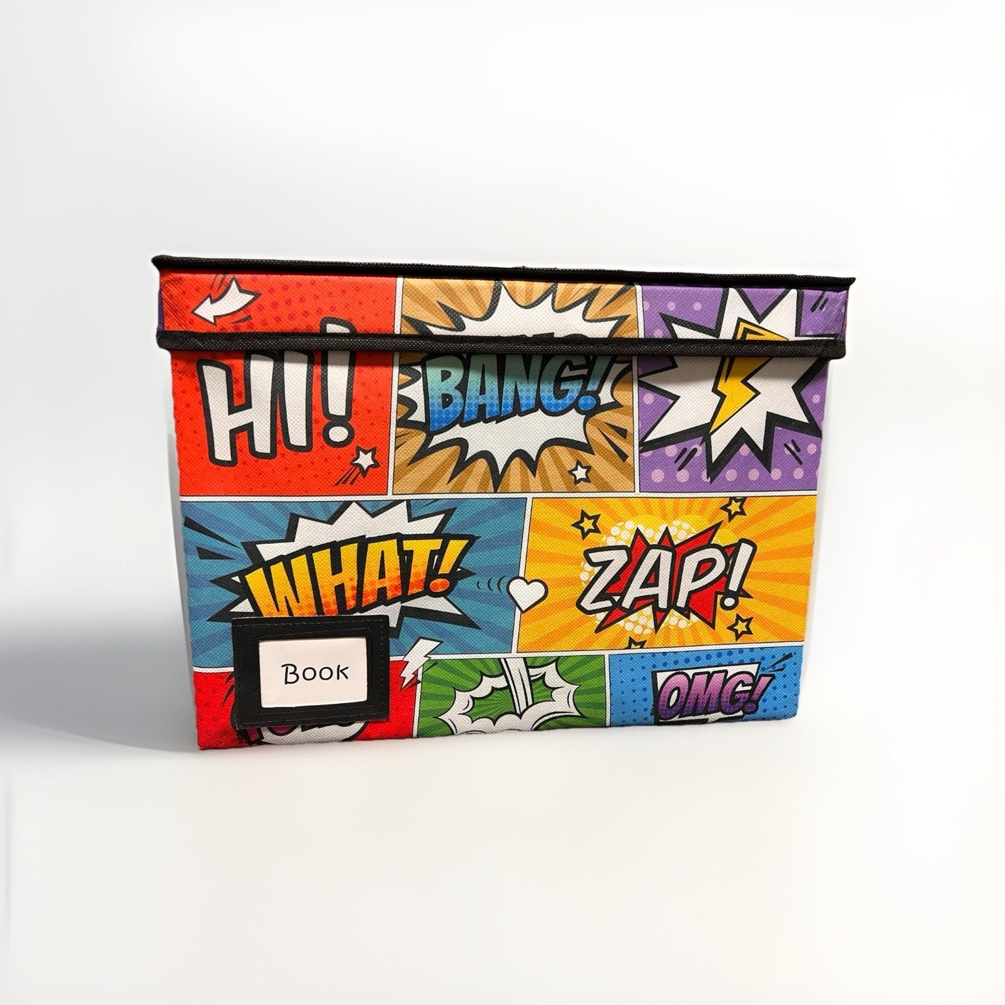 Comic Book Storage Box 4-Pack Vintage Pattern Cotton/Linen Material Collapsible