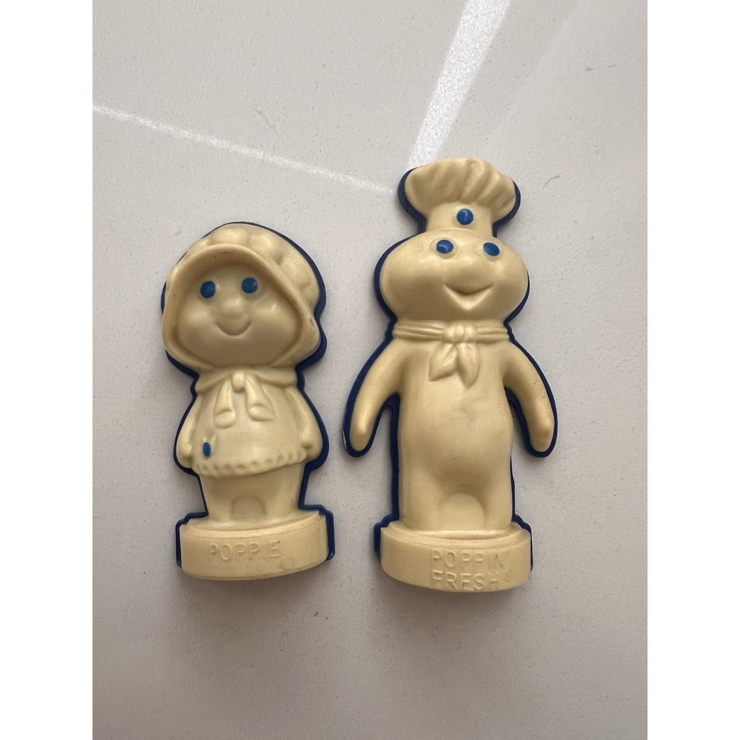 Vintage Pair of Pillsbury Dough Boy Pop N Fresh & Poppie Refrigerator Magnets
