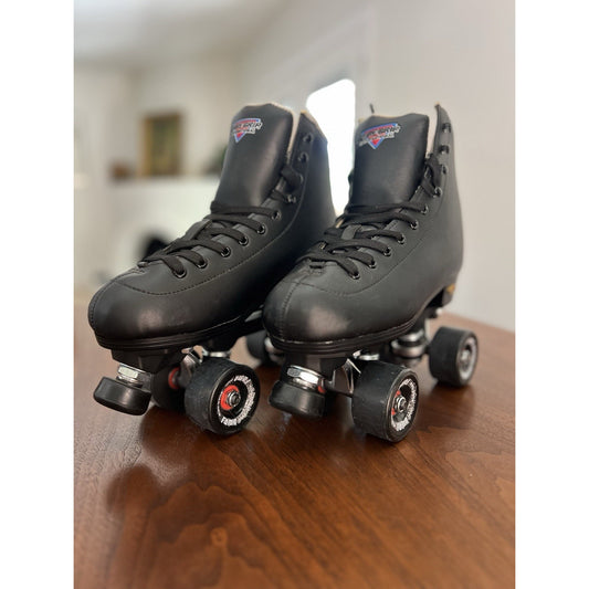 Sure-Grip International Fame Black Quad Roller Skates - Great Condition Size 7